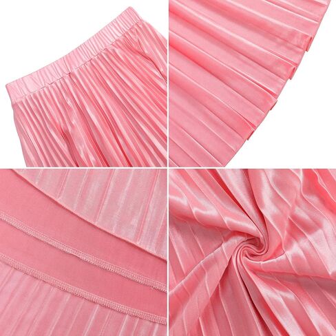 KOJOOIN Women's Midi Pleated Skirts Maternity High Elastic Waisted A Line Midi Skirts with Lining in Saudi Arabia