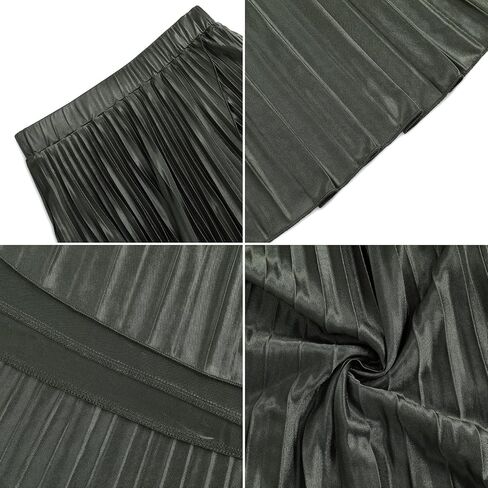 KOJOOIN Women's Midi Pleated Skirts Maternity High Elastic Waisted A Line Midi Skirts with Lining in Saudi Arabia