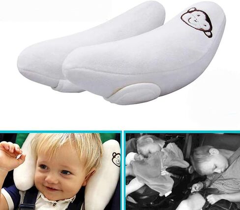 Adjustable Baby Head Support,U-Shaped Travel Pillow for Car Seats&Strollers | Baby Head Neck Support Pillow Cushion,Infant Travel Support for Toddlers and Kids,White in Saudi Arabia