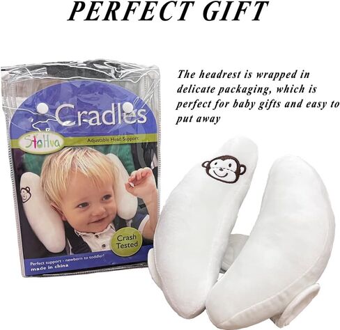 Adjustable Baby Head Support,U-Shaped Travel Pillow for Car Seats&Strollers | Baby Head Neck Support Pillow Cushion,Infant Travel Support for Toddlers and Kids,White in Saudi Arabia
