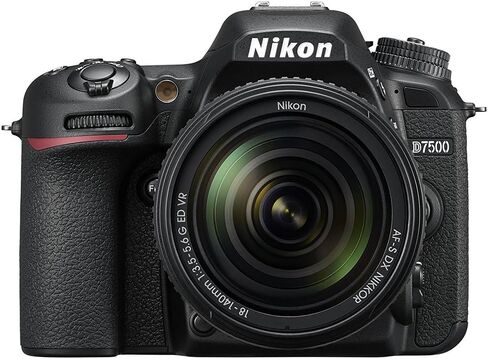 Nikon 1581 D7500 20.9MP DX-Format 4K Ultra HD Digital SLR Camera Body Bundle with 18-140mm f/3.5-5.6G ED AF-S VR DX Nikkor Lens, 64GB Memory Card and Accessories (15 Items) in Saudi Arabia