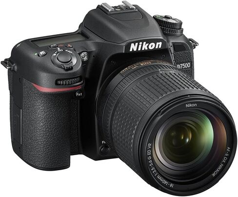 Nikon 1581 D7500 20.9MP DX-Format 4K Ultra HD Digital SLR Camera Body Bundle with 18-140mm f/3.5-5.6G ED AF-S VR DX Nikkor Lens, 64GB Memory Card and Accessories (15 Items) in Saudi Arabia