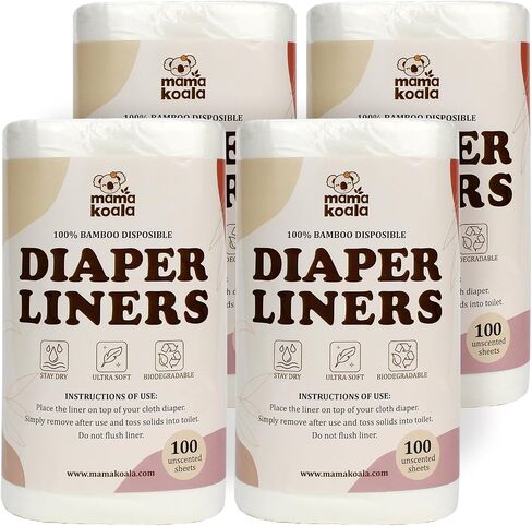 Mama Koala Disposable Natural Diaper Liners for Cloth Diapers, 200 Sheets (2 Pack) in Kuwait