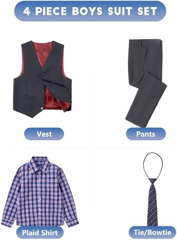 Boys Suits Toddler Formal Suit Set Kids Ring Bearer Outfit for Teen Boys Wedding Tuxedo Communion Dress Clothes in Kuwait