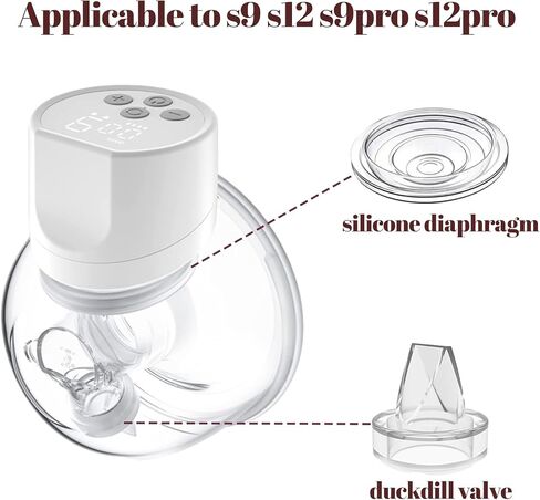 S9/S12/S9pro/S12pro Duckbill Valve and Silicone Diaphragm, Compatible with NaNaLazy/TSRETE/momcozy, Wearable Breast Pump Replacement Parts Accessories (4 Piece Set) in Saudi Arabia