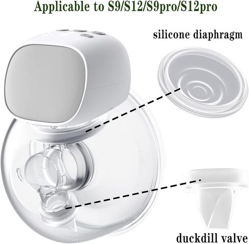 S9/S12/S9pro/S12pro Duckbill Valve and Silicone Diaphragm, Compatible with NaNaLazy/TSRETE/momcozy, Wearable Breast Pump Replacement Parts Accessories (4 Piece Set) in Saudi Arabia