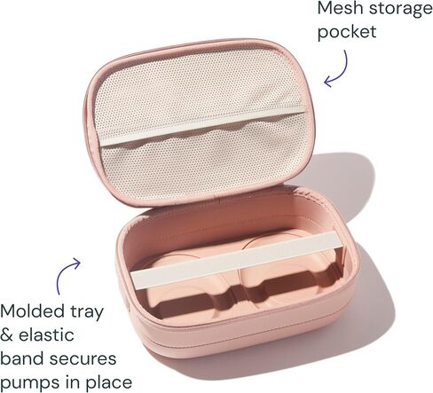 Willow Breast Pump Carrying Case, Dusty Pink, Use with Hands Free Wearable Breast Pumps, Ultra Durable Hard Shell Breast Pump Case with Removable Tray, Compact and Discreet in Kuwait
