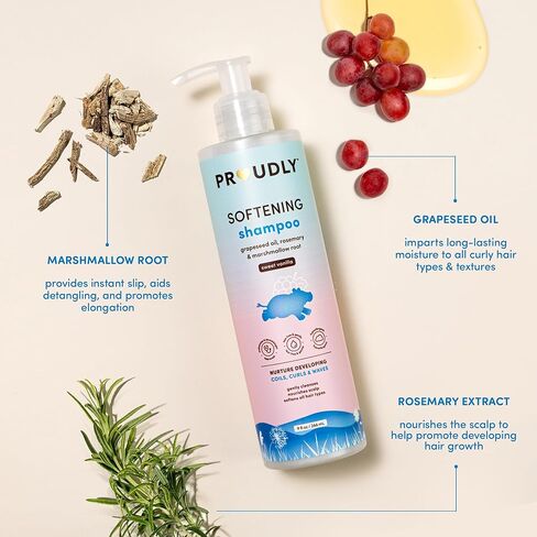 شامبو تنعيم بفخر من غابرييل يونيون ودواين وايد، لفائف الأطفال باللونين الأسود والبني، تجعيد الشعر والتموجات، خالٍ من مسببات الدموع، خالٍ من البارابين وتم اختباره من قبل أطباء الجلدية، الفانيليا الحلوة، 9 أونصة in Kuwait