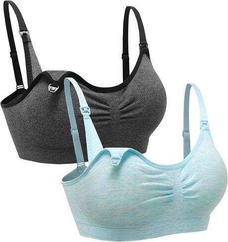 Suekaphin 2PACK حمالة صدر للرضاعة أثناء الحمل والرضاعة الطبيعية ونوم مريح مع تمديدات in Kuwait