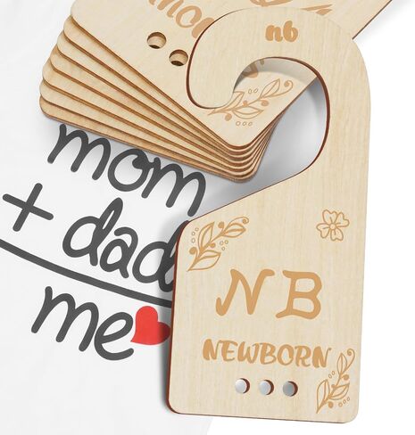 Baby Closet Dividers for Clothes Organizer - 8 PCs Double-Sided Carving Wooden Baby Wardrobe Divider for Baby Nursery from Newborn to 24 Months - Perfect Toddler Clothes Organizer (Lucky Clover) in Saudi Arabia
