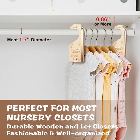 Baby Closet Dividers for Clothes Organizer - 8 PCs Double-Sided Carving Wooden Baby Wardrobe Divider for Baby Nursery from Newborn to 24 Months - Perfect Toddler Clothes Organizer (Lucky Clover) in Saudi Arabia