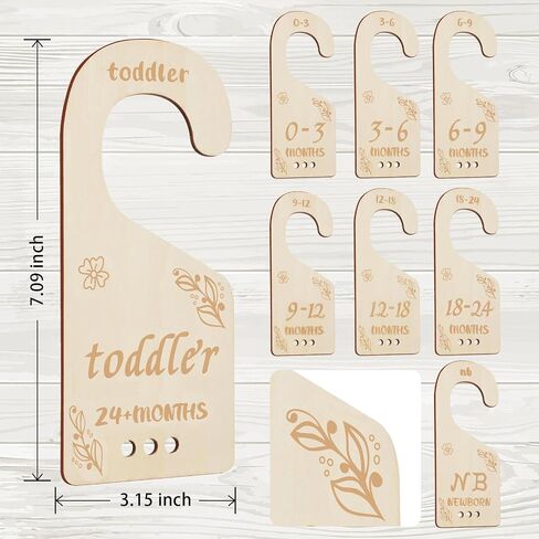Baby Closet Dividers for Clothes Organizer - 8 PCs Double-Sided Carving Wooden Baby Wardrobe Divider for Baby Nursery from Newborn to 24 Months - Perfect Toddler Clothes Organizer (Lucky Clover) in Saudi Arabia