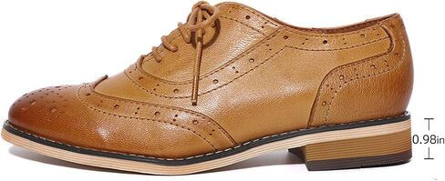 Mona flying Womens Leather Flat Oxfords Shoes for Women Perforated Lace-up Wingtip Vintage Brogues Shoes in Saudi Arabia