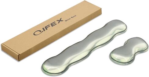 Clear Gel Keyboard Wrist Rest Set, Keyboard Wrist Rest Pad & Mouse Wrist Rest for Office with Non-Slip PU Base，Cooling Gel Wrist Rest for Computer Laptop and Pain Relief Wish Gift Clear Color in Saudi Arabia