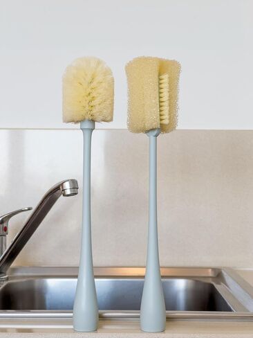 Scrub'n'Brush 1+1 PCS Bottle Brush Set with Soft Bristles and Scrub Brush - Kitchen Cleaning Brush for Cups, Coffee Mugs, Tea Kettles, Baby Bottles and More in Saudi Arabia