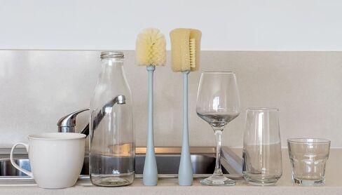 Scrub'n'Brush 1+1 PCS Bottle Brush Set with Soft Bristles and Scrub Brush - Kitchen Cleaning Brush for Cups, Coffee Mugs, Tea Kettles, Baby Bottles and More in Saudi Arabia