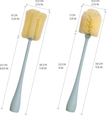 Scrub'n'Brush 1+1 PCS Bottle Brush Set with Soft Bristles and Scrub Brush - Kitchen Cleaning Brush for Cups, Coffee Mugs, Tea Kettles, Baby Bottles and More in Saudi Arabia