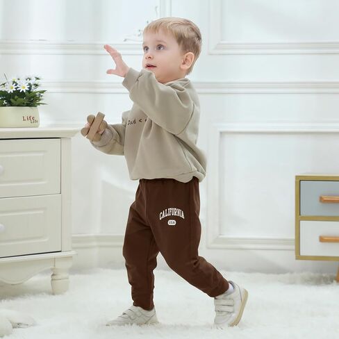 U·nikaka 3-Pack Baby Boy Pants Toddler Boy Sweatpants Athletic Toddler Boy Joggers Casual Cotton Flexy Pants and Leggings in Kuwait