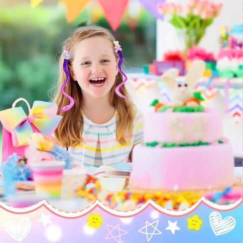 14 PCS Gradient Curly Hair Clip, Hair Clips for Girls, 13in Rainbow Hair Extensions for Kids, Curly Clip in Hair Extensions for Toddler Kids Girls Ponytails Accessories (Red) in Saudi Arabia
