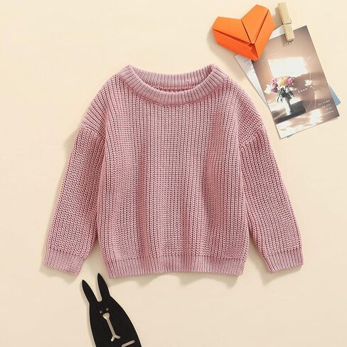 Yony Cles Baby Girls Clothes Fall 3 6 9 12 18 24 Months Toddler Girl Knitted Sweaters 2T 3T 4T 5T Kids Winter Warm Pullover in Saudi Arabia