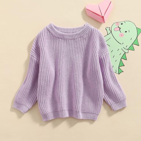 Yony Cles Baby Girls Clothes Fall 3 6 9 12 18 24 Months Toddler Girl Knitted Sweaters 2T 3T 4T 5T Kids Winter Warm Pullover in Saudi Arabia