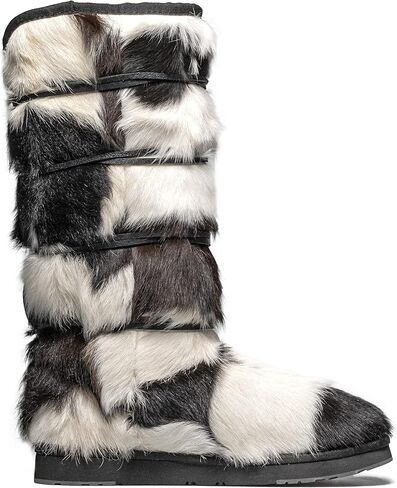 AU&MU Aumu Womens Comfort Suede Fur Shearling Stylish Knee High Winter Snow Boots Women Sheepskin in Saudi Arabia