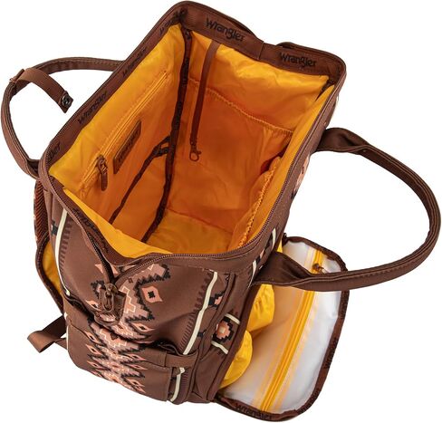 Wrangler Aztec Backpack Organized Daypack Travel Baby Bag with Stroller Strap and Side Bottle Pockets in Saudi Arabia