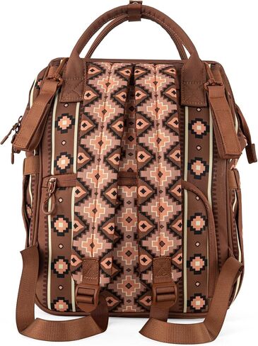 Wrangler Aztec Backpack Organized Daypack Travel Baby Bag with Stroller Strap and Side Bottle Pockets in Saudi Arabia