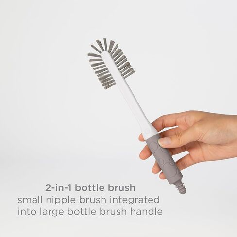 Ubbi On-The-Go Drying Rack and Brush Set, Includes Travel Case and Bottle Brush for Compact Storage, Holds Up to 8 Bottles, Baby Travel Accessories, Taupe in Saudi Arabia