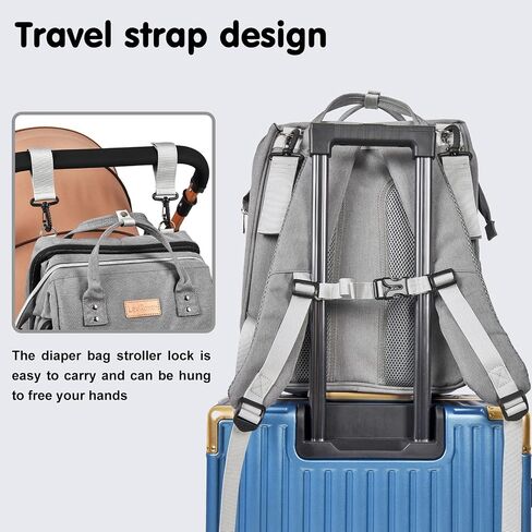 Diaper Bag Backpack, Large Capacity Multifunction Baby Bag for Boy Girl, Travel for Moms Dads, Baby Registry Search Shower Gifts Waterproof and Stylish Gray in Saudi Arabia
