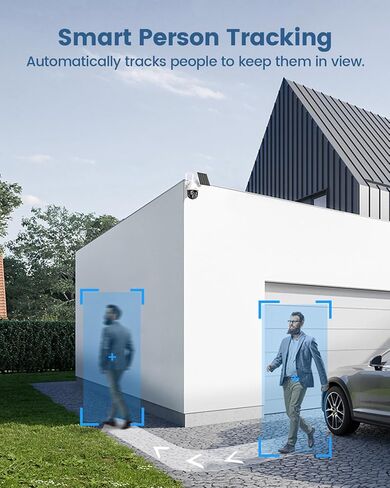 AOSU 3K/5MP Solar Security Cameras System Wireless Outdoor, Battery Powered WiFi Camera for Home Security, Panoramic PTZ, Auto Tracking, Human/Vehicle Detection, Color Night Vision (2 Pack) in Saudi Arabia