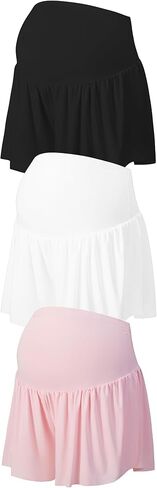 EXARUS Maternity Flowy Shorts Athletic Running Butterfly Workout Active Pregnancy 2 in 1 Over The Belly with Pockets in Kuwait
