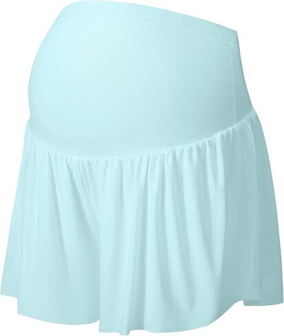 EXARUS Maternity Flowy Shorts Athletic Running Butterfly Workout Active Pregnancy 2 in 1 Over The Belly with Pockets in Kuwait