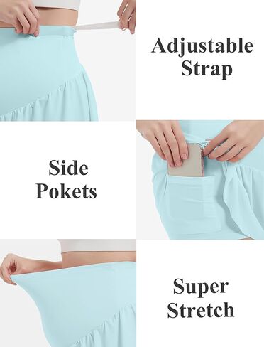 EXARUS Maternity Flowy Shorts Athletic Running Butterfly Workout Active Pregnancy 2 in 1 Over The Belly with Pockets in Kuwait