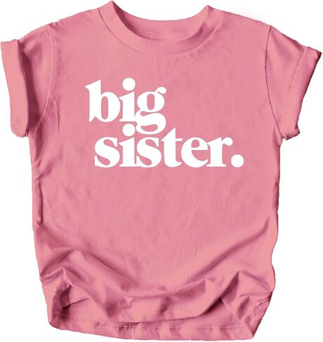 Bold Big Sister Colorful Sibling Reveal Announcement T-Shirt for Baby and Toddler Girls Sibling Outfits in Kuwait