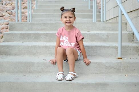 Bold Big Sister Colorful Sibling Reveal Announcement T-Shirt for Baby and Toddler Girls Sibling Outfits in Kuwait