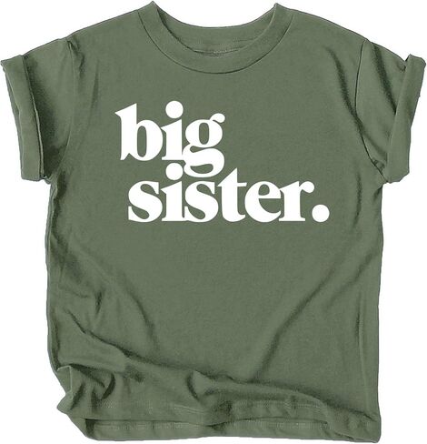 Bold Big Sister Colorful Sibling Reveal Announcement T-Shirt for Baby and Toddler Girls Sibling Outfits in Kuwait