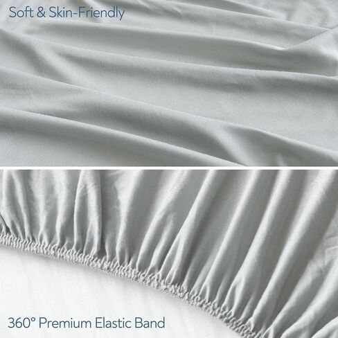 ملاءات سرير قابلة للتمدد للأولاد والبنات، عبوتان من ملاءات سرير الأطفال مناسبة لسرير الأطفال القياسي وفراش سرير الأطفال الصغار مقاس 52 بوصة × 28 بوصة، ملاءات سرير ناعمة ومسامية محايدة، رمادي in Kuwait