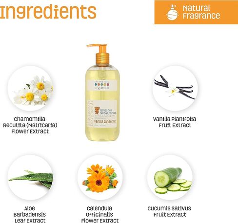 Nature's Baby 3 in 1 Baby Shampoo, Body Wash and Face Wash, Formulated for Problem and Sensitive Skin, No Sulfate or Artificial Fragrances, Vanilla Tangerine, 16 oz in Saudi Arabia