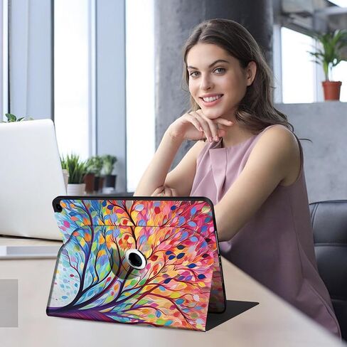 Rotating Case for iPad 6th/5th Gen 9.7 Inch (2018/2017), Soft TPU Back and Auto Wake/Sleep, Multi-Angle Viewing Stand, Hummingbird in Saudi Arabia