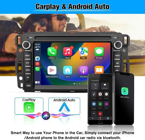 【2+64GB】 Car Stereo Radio for Chevrolet Chevy Silverado GMC Sierra Yukon, Android 13 Head Unit Radio Replacement with GPS Navigation CarPlay Android Auto Multimedia Video Player in Saudi Arabia