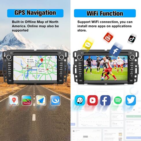 【2+64GB】 Car Stereo Radio for Chevrolet Chevy Silverado GMC Sierra Yukon, Android 13 Head Unit Radio Replacement with GPS Navigation CarPlay Android Auto Multimedia Video Player in Saudi Arabia
