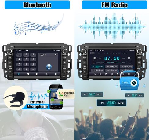 【2+64GB】 Car Stereo Radio for Chevrolet Chevy Silverado GMC Sierra Yukon, Android 13 Head Unit Radio Replacement with GPS Navigation CarPlay Android Auto Multimedia Video Player in Saudi Arabia