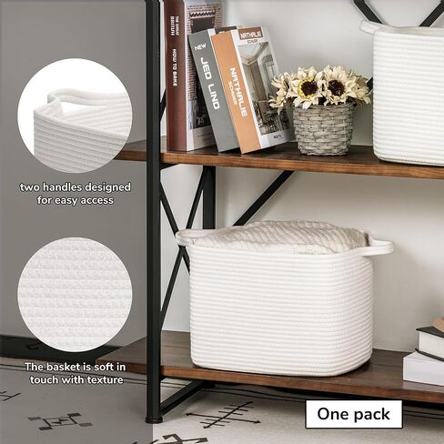 INDRESSME Black Shoe Basket for Entryway, Rope Basket for Clothes, Towels, Small Laundry Basket, Shelf Basket for Bathroom, 13 x 10 x 9 inches in Saudi Arabia