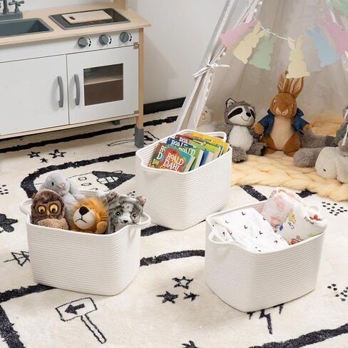 INDRESSME Black Shoe Basket for Entryway, Rope Basket for Clothes, Towels, Small Laundry Basket, Shelf Basket for Bathroom, 13 x 10 x 9 inches in Saudi Arabia