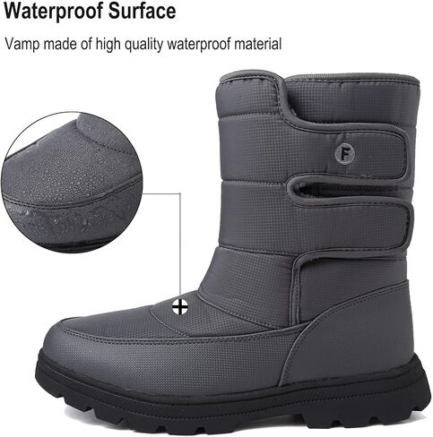 رجل أحذية الثلوج إمرأة أحذية الشتاء للماء الفراء اصطف الدافئة خفيفة الوزن الكاحل أحذية عالية أعلى الانزلاق على المضادة للانزلاق عارضة الأحذية في الهواء الطلق الجوارب in Kuwait