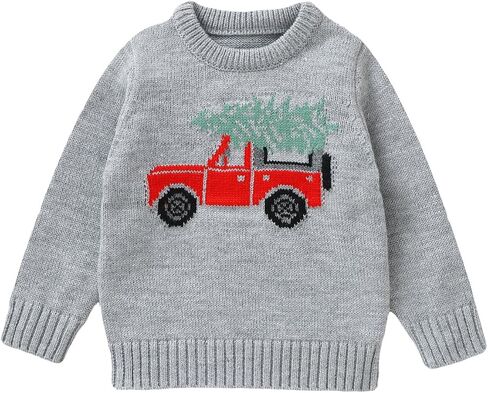 Baby Toddler Girl Boy Sweaters Long Sleeve Knit Christmas Sweater Chunky Crewneck Pullover Tops Winter Clothes in Saudi Arabia