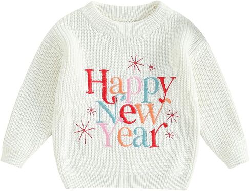 سترات للأطفال الصغار والبنات والأولاد بأكمام طويلة وسترة كريسماس مكتنزة بياقة دائرية وملابس شتوية in Kuwait