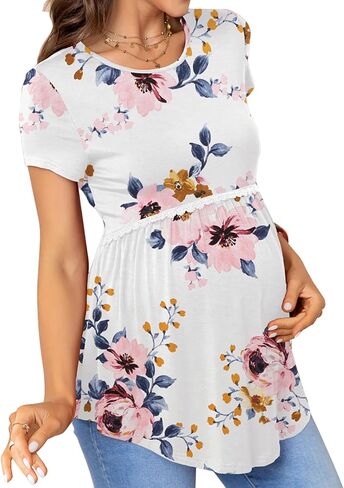 Women's Maternity Tops Short Sleeve T Shirts Pregnancy Clothes Maternity Blouses for Women in Saudi Arabia