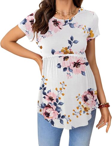 Women's Maternity Tops Short Sleeve T Shirts Pregnancy Clothes Maternity Blouses for Women in Saudi Arabia